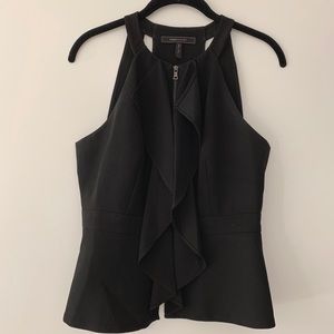 BCBG Péplum Top with Front Zip.